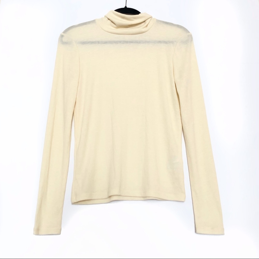Madewell Fine Ribbed Turtleneck Top Sz M
